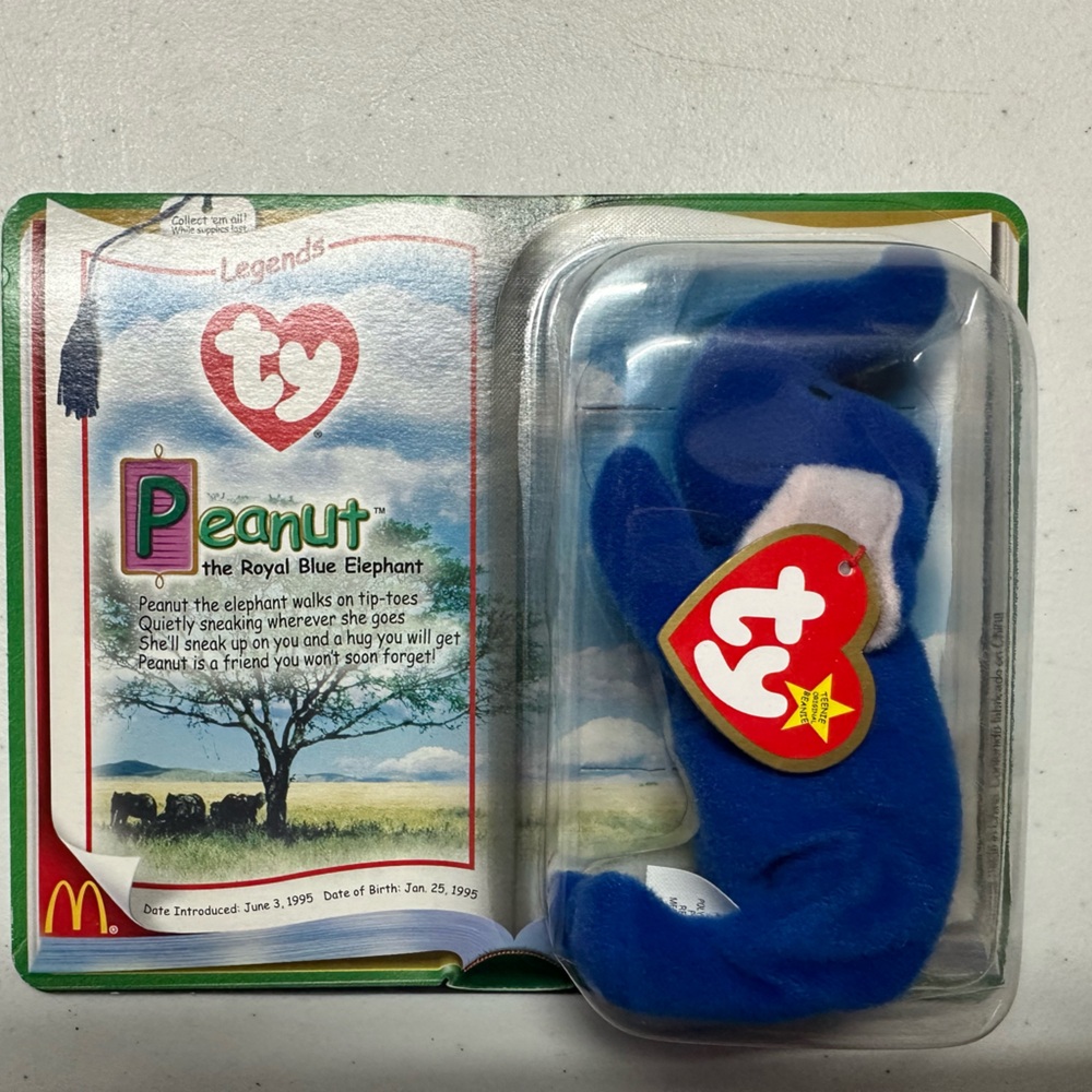 McDonalds Legend Peanut The Royal Blue Elephant TY Beanie Baby Retired